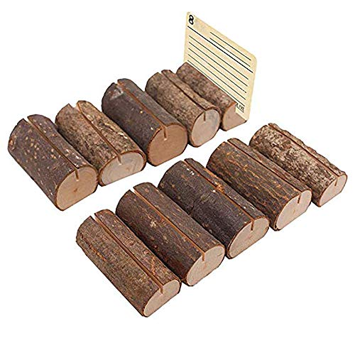 10PCS Tocón Madera Soportes Tarjetas, número de Mesa de Boda de Madera Lugar del Lugar Nombre Memo Titular de la Tarjeta Tarjeta de Mesa Creativa Decoración de Mesa de Hotel/Hogar