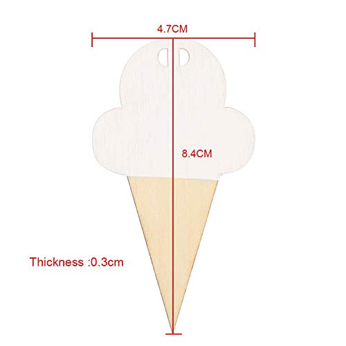 10Unids Guirnalda Cono de Helado De Madera Colgando para decoración de Apartamento Dormitorio Sala de Estar Art Party Telón de Fondo Decoración(Pink)