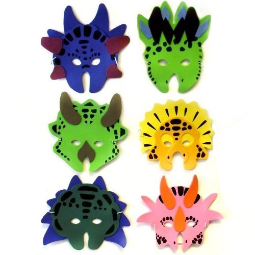 12 Foam Dinosaur Animal Masks - Fancy Dress party by Ark Toys