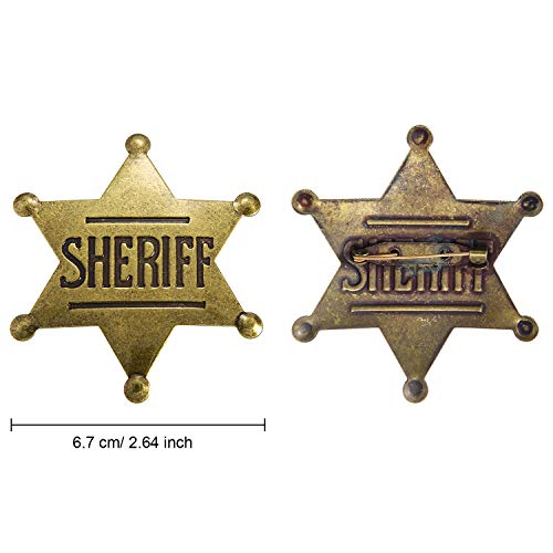 12 Piezas de Insignia de Sheriff de Metal Broche de Vaquero Occidental Bronce para Halloween Favores de Fiesta Prop de Disfraz