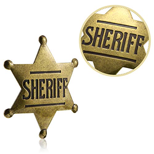 12 Piezas de Insignia de Sheriff de Metal Broche de Vaquero Occidental Bronce para Halloween Favores de Fiesta Prop de Disfraz