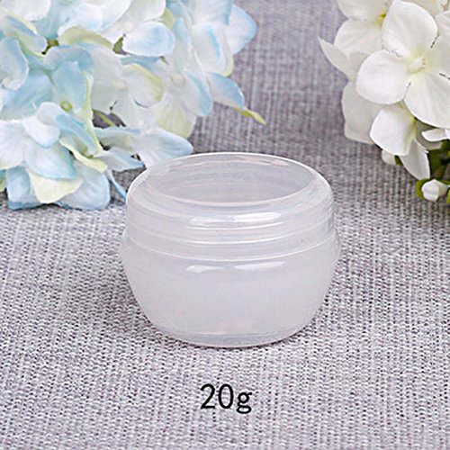 12PCS 20ML Repuesto transparente Embalaje de viaje de plástico Muestra Crema de maquillaje cosmético Botellas de loción Recipientes Tarro Titular con Tapa a prueba de fugas interna Transparente