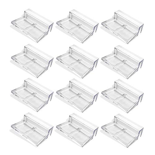 12pcs Acuario Acrílico Clips Acuario Tanque de Peces Tapa de Vidrio Clip de Soporte Soporte,para Cristal de 6 mm de Grosor