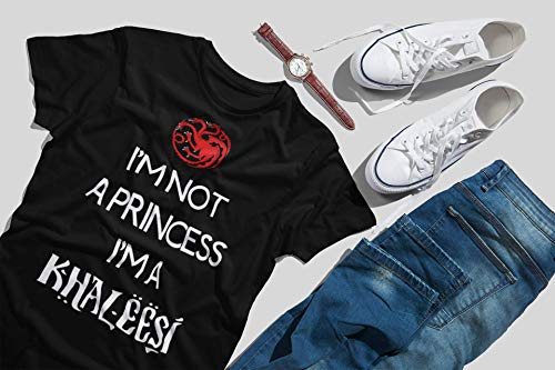 1397- Camiseta Premium, Juego De Tronos - I'm Not a Princess (Karlangas) (Negro, Small)