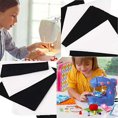 14Piezas Tela de Algodón Patchwork, Tela de Estampada Flores de Costura de Material Textil Manualidades Retales Algodón con Cinta elástica e Puente de la Nariz para Coser DIY(25x25cm Negro+Blanco)