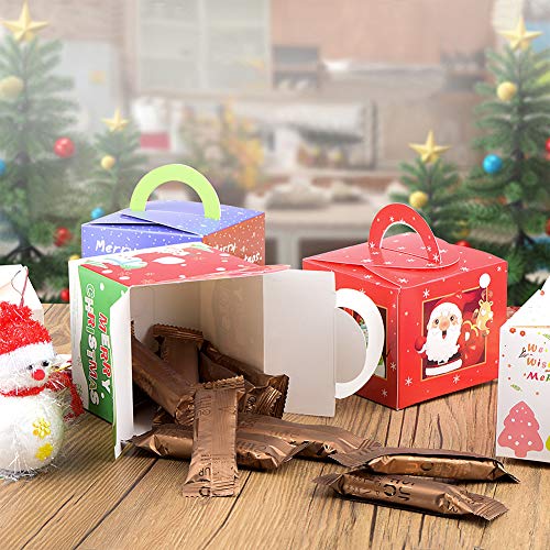 15 Piezas Cajas Kraft para Regalo de Navidad, Cajas de Dulces para Regalos de Navideña Dulces Galletas Chocolates