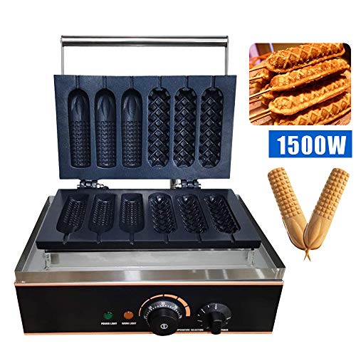 1500W 6 Unidades Máquina De Hot Dogs Waflera Máquina De Salchichas Para Hot Dog, Recubrimiento Antiadherente