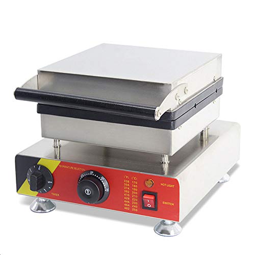 1500W Sandwichera De Gofres Caja De Acero Inoxidable Mate, Recubrimiento Antiadherente con Luces Indicadoras LED, para Gofres Belgas Cuadrados De Bruselas/Bruselas Extra Gruesos,110V