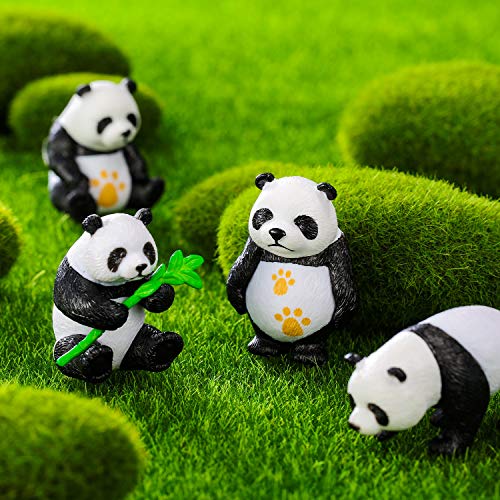 16 figuras de panda lindas figuras de panda, juguetes de minipanda, miniatura, muñeco de hadas, decoración para tartas, recuerdos de fiesta