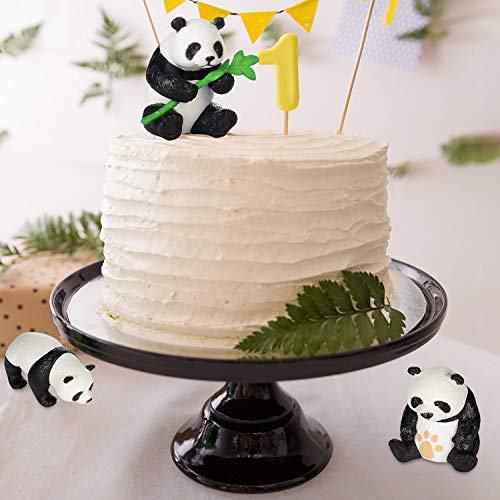 16 figuras de panda lindas figuras de panda, juguetes de minipanda, miniatura, muñeco de hadas, decoración para tartas, recuerdos de fiesta