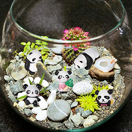 16 figuras de panda lindas figuras de panda, juguetes de minipanda, miniatura, muñeco de hadas, decoración para tartas, recuerdos de fiesta