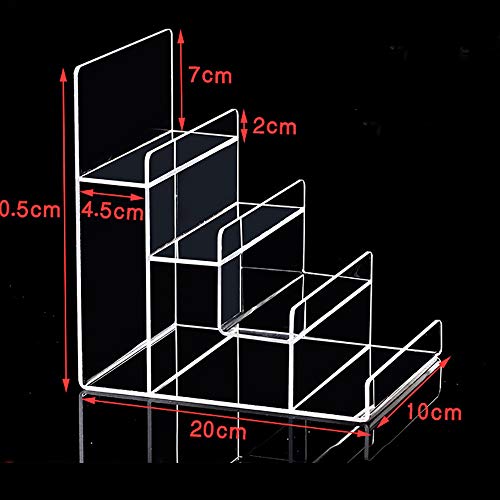 2 paquetes de expositores de acrílico con soporte para exhibir, cartera de cristal de 4 niveles, expositor de escalones de acrílico, 4Tier