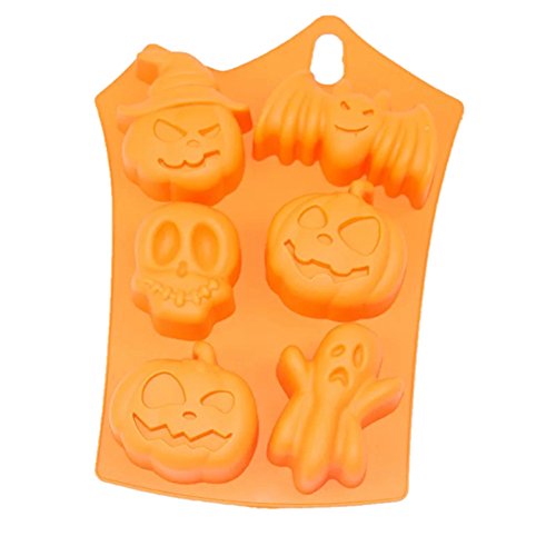 2 paquetes de moldes de silicona para chocolate, Halloween, bricolaje, fondant, tartas, dulces, moldes de calabaza, bate de calavera, decoración para hornear