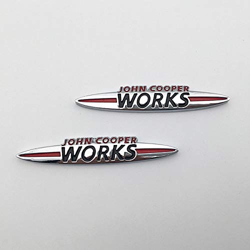 2 piezas de metal John Cooper Works Logo Car Emblema Side Badge calcomanía para Mini Cooper S