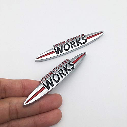 2 piezas de metal John Cooper Works Logo Car Emblema Side Badge calcomanía para Mini Cooper S