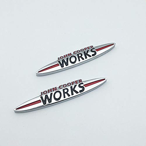 2 piezas de metal John Cooper Works Logo Car Emblema Side Badge calcomanía para Mini Cooper S