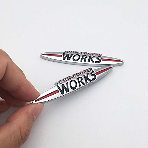 2 piezas de metal John Cooper Works Logo Car Emblema Side Badge calcomanía para Mini Cooper S