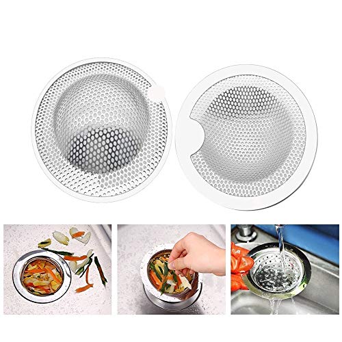 2 Piezas Filtro Fregadero,Filtro de Acero Inoxidable,Filtro de Drenaje,Filtro de Cocina,Filtro Tamiz,Filtro de Acero Inoxidable Filtro de Fregadero Para Fregadero Para Ducha, Baño o Cocina(5.2 cm)S