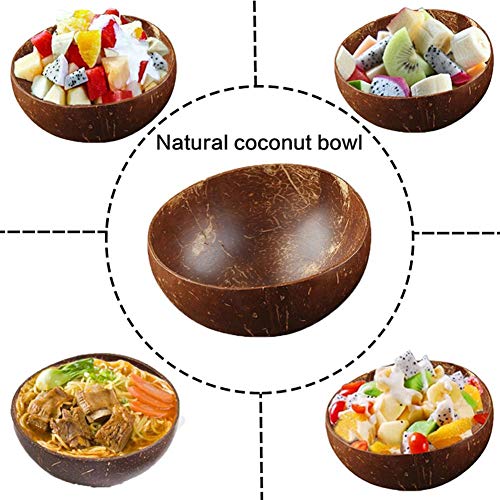 2 Piezas Jumbo Coconut Bowl Ensaladeras 100 Natural Hecho A Mano Buddha Bowl Ensalada Rice Frutero Bowl Serving Bowl para Ensaladas, Desayuno, Decoración Artesanal