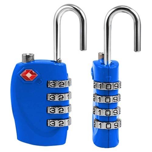 2 x TSA Candado de seguridad – 4-dial combinación de viaje maleta de equipaje bloqueo de código (AZUL) – Garantía de por vida