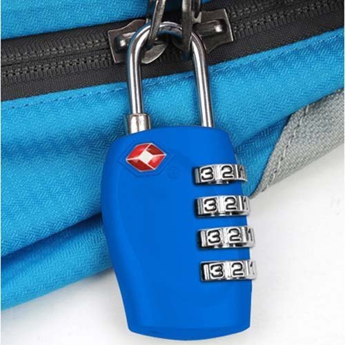 2 x TSA Candado de seguridad – 4-dial combinación de viaje maleta de equipaje bloqueo de código (AZUL) – Garantía de por vida