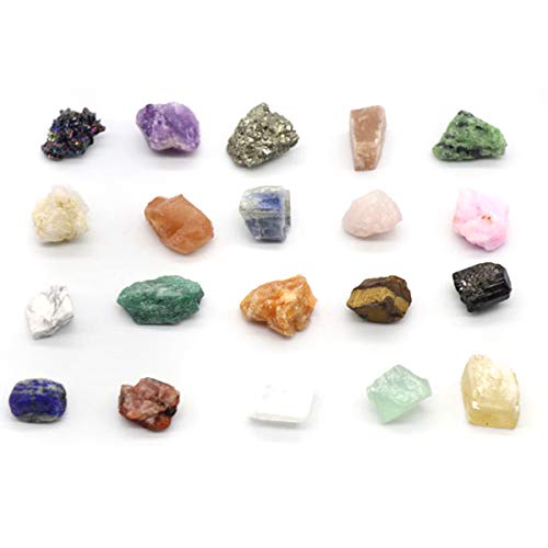 20 Colección de Rocas Minerales Naturales Geología Educación Energía Cristales Minerales Especímenes Piedras Irregulares