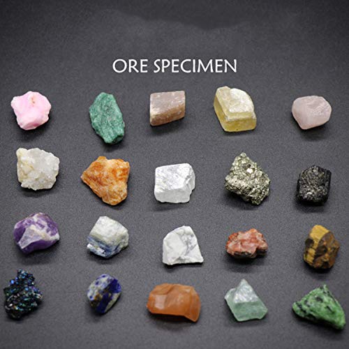 20 Colección de Rocas Minerales Naturales Geología Educación Energía Cristales Minerales Especímenes Piedras Irregulares