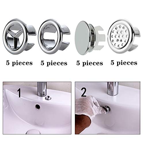 20 piezas de cubierta de desagüe de fregadero redondo para desagüe de lavabo tapón de desagüe anillo de desagüe para baño cocina