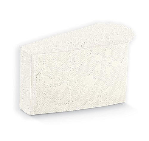 20 piezas Harmony blanco caja Porción de Tarta portaconfetti 8 x 4.5 x 5 cm