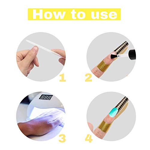 200 hojas oro Bandeja de papel de manicura，Moldes Uñas Etiqueta de Formas de Arte de Uñas,Oro Bandeja de Papel de Manicura，de uñas Plantilla de papel de Moldes Guías Pegatinas Formas UV Gel