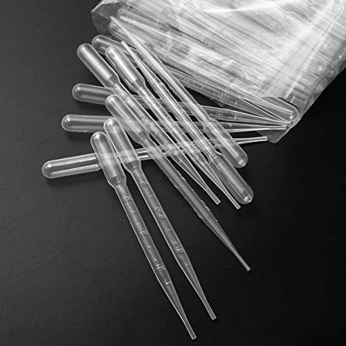 200 unids Pipetas Cuentagotas 3 ml 1 ml, pipeta de transferencia gotero plástico graduado pipeteadores de medición desechables para mezclar pinturas acrílicas y laboratorio