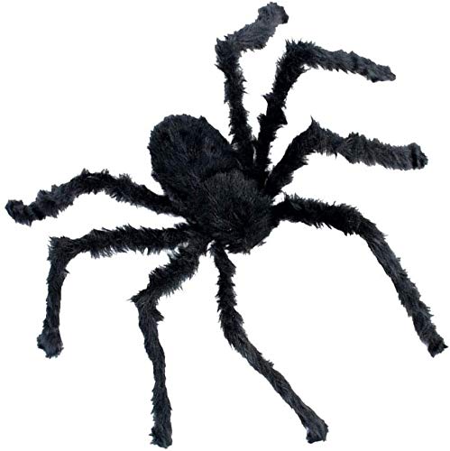 2021Halloween decoración del partido 120cm Arañas Negro gran araña de juguete de felpa realista Araña peluda DOISLL (Color : Black)