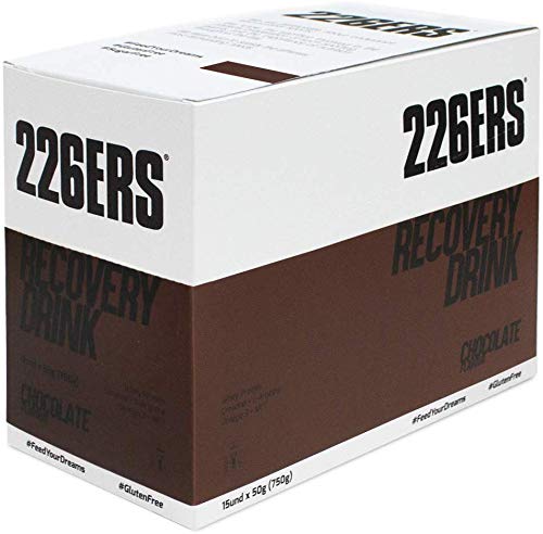 226ERS Recovery Drink Monodosis, Recuperador a base de Proteína, Creatina, Hidratos de Carbono, Lino Dorado, Triglicéridos y L-Arginina, Chocolate - 15 unidades x 50 gr