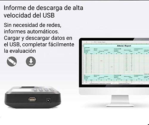 2.4" TFT USB Máquina de Asistencia Biométrica de Huella Dactilar, Registrador de Cheques del Empleado, LCD Pantalla, Sistema Española