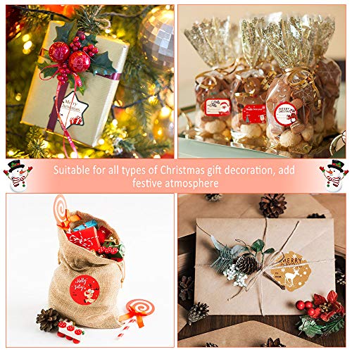 240pcs Pegatinas Navideñas, pegatinas para bolsas de Regalo, Pegatina de Regalo para Navidad Etiqueta Adhesiva Redonda, Pegatinas Merry Christmas para Decoración Cajas Regalos Fiesta Bolsas (30 hojas)