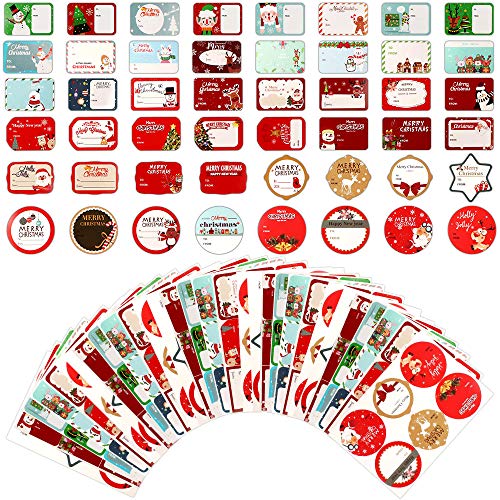 240pcs Pegatinas Navideñas, pegatinas para bolsas de Regalo, Pegatina de Regalo para Navidad Etiqueta Adhesiva Redonda, Pegatinas Merry Christmas para Decoración Cajas Regalos Fiesta Bolsas (30 hojas)