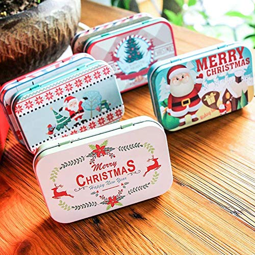 24PCS Latas De Galletas Caja De Dulces Caja De Regalo Caja Para Bombones De Navidad Reutilizable Con Tapas, Caja De Almacenamiento Multipropósito Latas Vacías Para Pastillas, Galletas, Dulces, Joyas,