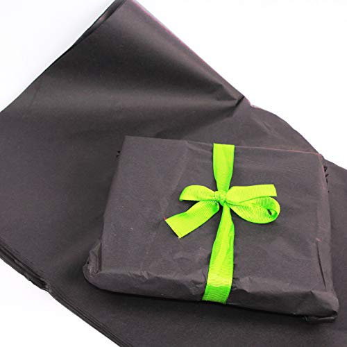 25 hojas de papel de seda negro, papel de seda sin ácidos, papel de seda artístico, papel de regalo para decoraciones, papel de seda