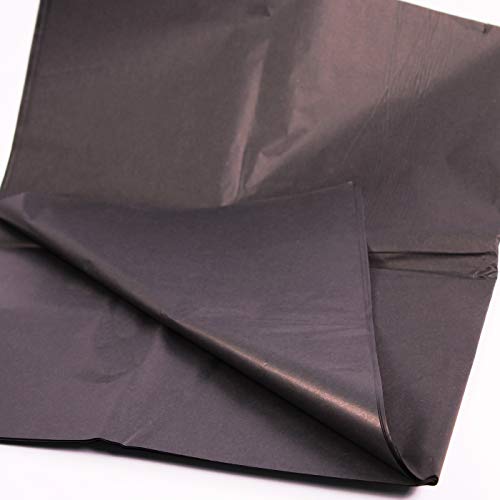 25 hojas de papel de seda negro, papel de seda sin ácidos, papel de seda artístico, papel de regalo para decoraciones, papel de seda