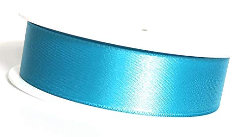 25 m x 25 mm satén SCHLEIFENBAND (1M=0, 20EUR) azul - banda decorativa cinta de raso de color turquesa