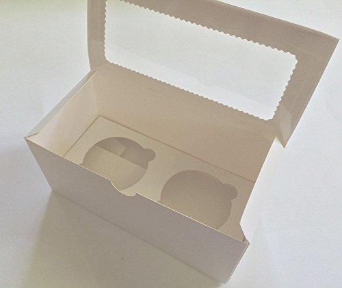 25 STK Cupcake Muffin Box 2 – Caja regalo caja de cartón del paquete incluye compresa