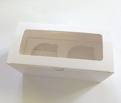 25 STK Cupcake Muffin Box 2 – Caja regalo caja de cartón del paquete incluye compresa