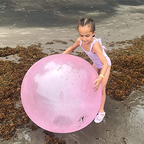 2PCS Bubble Ball Bolas de Burbujas Inflables 27.55''(70cm) Pelotas Llena de Globo de Agua Transparente Juguete de TPR Goma para Niños Adultos Verano Playa Jardín Fiesta al Aire Libre (Rosado)