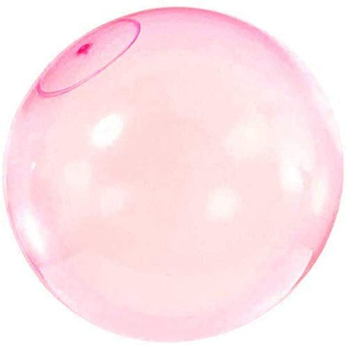 2PCS Bubble Ball Bolas de Burbujas Inflables 27.55''(70cm) Pelotas Llena de Globo de Agua Transparente Juguete de TPR Goma para Niños Adultos Verano Playa Jardín Fiesta al Aire Libre (Rosado)