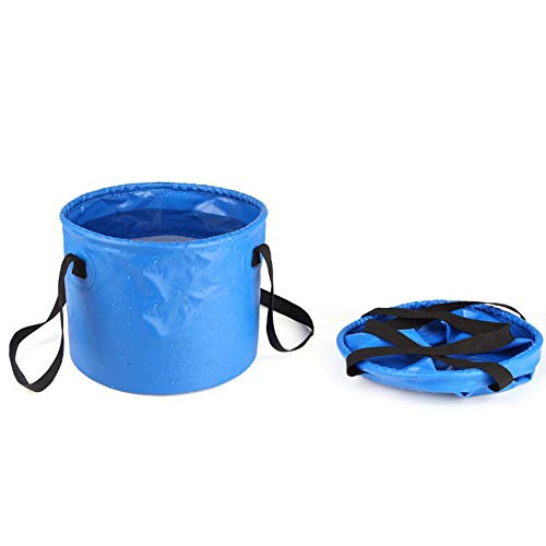 2Pcs Cubo Multifuncional portátil, Lavabo Plegable Exterior, con Doble asa, Ligero y Duradero, para Acampar Senderismo Pesca Viajar