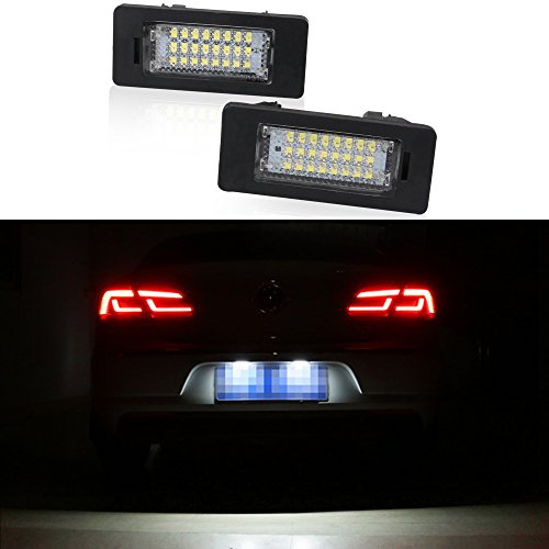 2Pcs Xenon Blanco 18 SMD Licencia número Placa Luz, Lámpara de La Luz de La Matrícula del Coche LED Super Brillante 6000K Para B-M-W 1 3 5 Series X1 X5 X6 M3 Auto lámpara interior