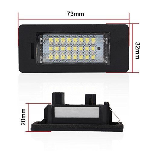 2Pcs Xenon Blanco 18 SMD Licencia número Placa Luz, Lámpara de La Luz de La Matrícula del Coche LED Super Brillante 6000K Para B-M-W 1 3 5 Series X1 X5 X6 M3 Auto lámpara interior