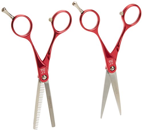 3 Claveles 12690 - Kit Peluquería de Estuche Cinturon y Tijera Peluquero Corte y Esculpir de 5.5", Roja