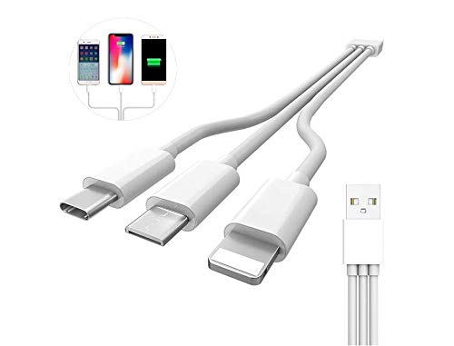 3 en 1 Cable USB Carga rápida para iPhone 7 XS Android Micro USB Tipo C Cable Cargador móvil