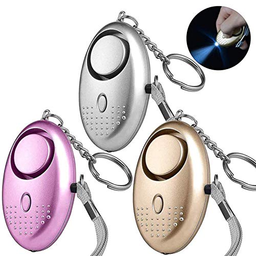 3 PCS Alarma Personal Autodefensa Llaveros | VOOKI Alto Decibeles Alarma con Función de Iluminación para Seguimiento/Pánico/Seguridad/Ataque/Protección